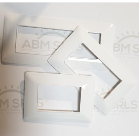 Placca per supporti 503 in plastica colore bianco, compatibile Matix codice totM8003-T1 LT4080 ABM SRLS® COMPATIBILI MATIX 0,...
