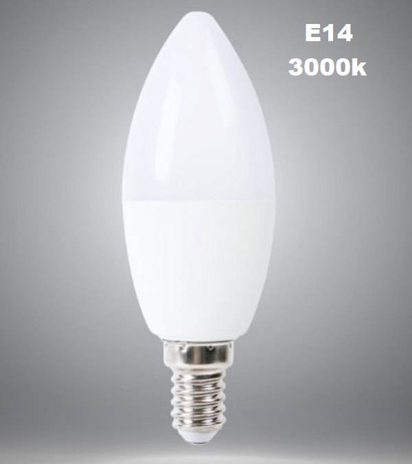 Lampadina led E14 3000K luce calda 8W C36-08C