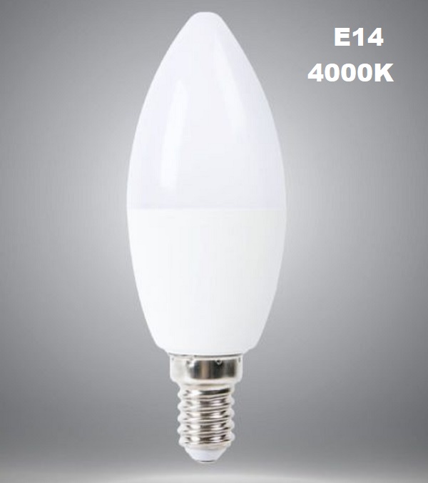 Lampadina led E14 4000K luce naturale 9W C36-9W-N