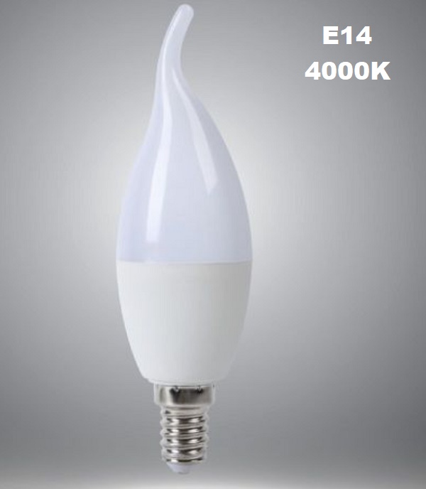 Lampadina led E14 4000K luce naturale 8W C37-08N