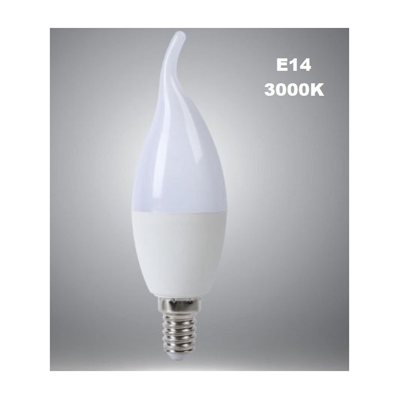 Lampadina led E14 3000K luce calda 8W C37-08C