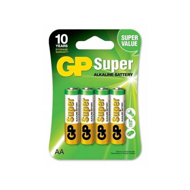 Batteria Super Alcalina 1,5V Mini Stilo AAA / 24A-2U4 / LR03 (Blister 4 Pezzi) SKU GP5507 LT4115  BATTERIE E PILE 1,37 €