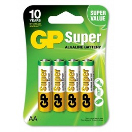 Batteria Super Alcalina 1,5V Stilo AA / 15A-2U4 / LR6 (Blister 4 Pezzi) SKU GP5505 LT4114  BATTERIE E PILE 1,37 €