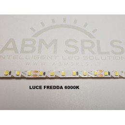 Striscia serpentina luce fredda 6000K led SMD 2835 flessibile IP20 12W/mt 24V ( confezione da 5 metri ) 28351206S LT4124  USO...
