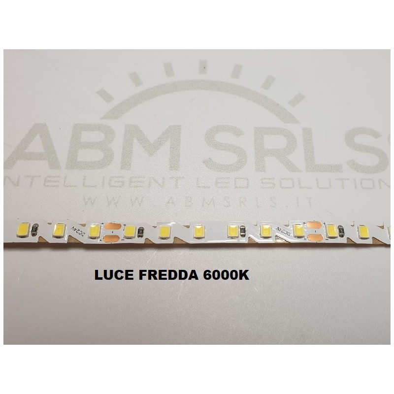 Striscia serpentina luce fredda 6000K led SMD 2835 flessibile IP20 12W/mt 24V ( confezione da 5 metri ) 28351206S LT4124  USO...