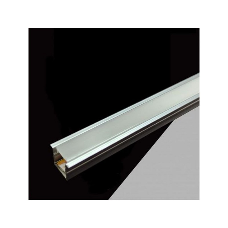 Profilo in alluminio di due metri completo di strip led luce calda + cover 12V 7W/mt AL-12V-2025-120-C LT4346  SENSORI 5,22 €