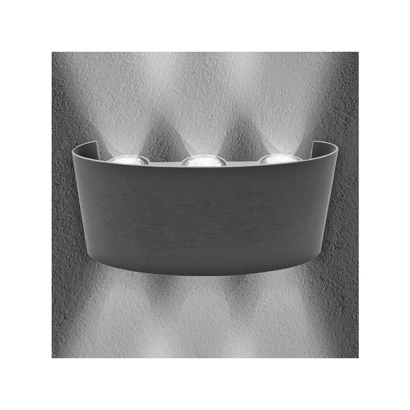 Applique grigio da esterno LED 16W CROWN IP65 luce up&down LUCE NATURALE 4500K ES68-GN LT4349 UNIVERSO PER USO ESTERNO IP65 1...