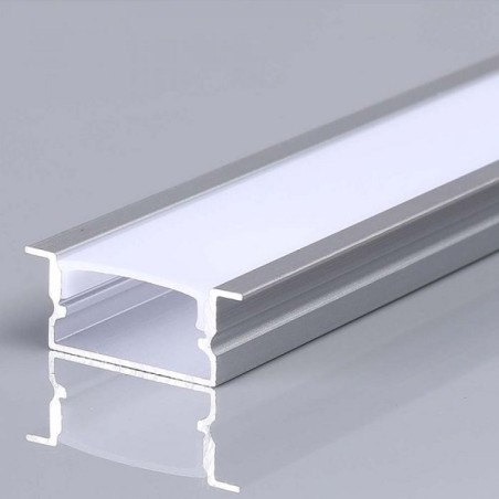 Profilo in Alluminio Colore Silver per Strip LED a Incasso barra da 2 metri sku 23175 LT4350  PROFILI LED PER STRISCE 3,30 €