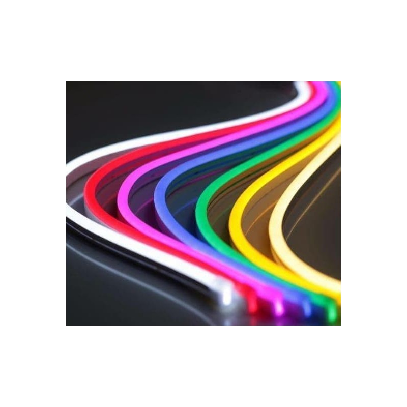 Strip led BIANCO FREDDO flessibile effetto neon flex 12V ( confezione da 5 metri ) U-12v-F LT3018 ABM SRLS® USO ESTERNO IP65 ...