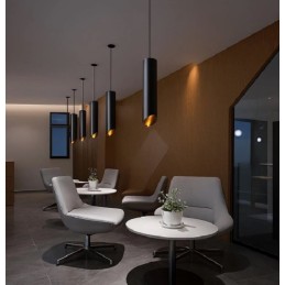 Lampadario a sospensione cilindro asimmetrico per lampadina GU10 nero e bronzo TS187-N LT4625 UNIVERSO LAMPADARI A LED 15,37 €