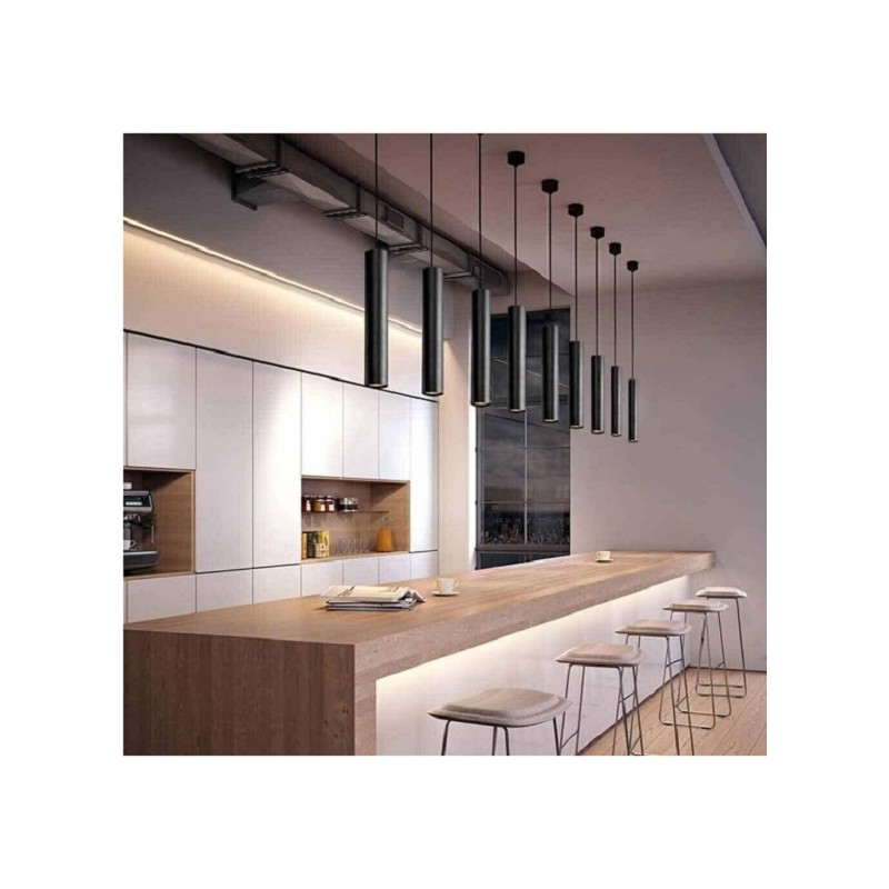 Lampadario a sospensione pendente led, faretto da soffitto 3W IP20 colore esterno nero luce fredda 6500K A11-NF LT2941 UNIVER...