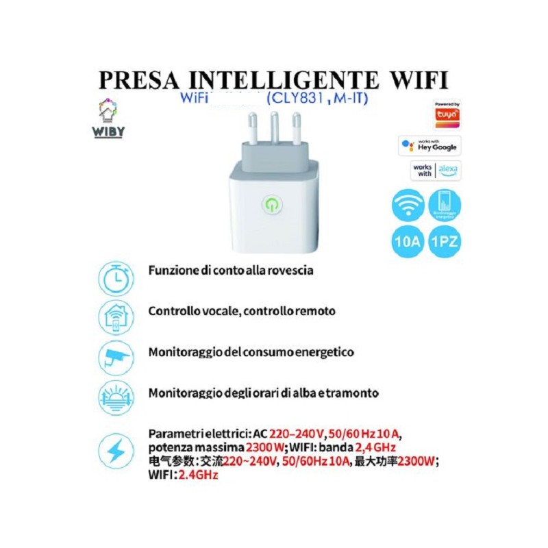 Presa Intelligente WIFI CLY8311M-IT LT656  SMART HOME E DOMOTICA 10,15 €