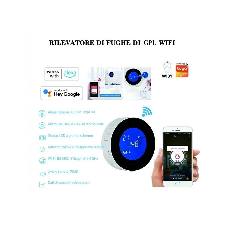 RILEVAMENTO DI GAS A WIFI PA-210W LT4665  SMART HOME E DOMOTICA 22,20 €