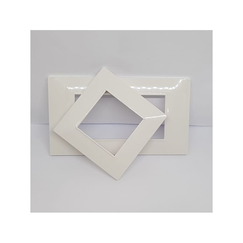Placca per supporti 502 in plastica colore bianco, compatibile vimar plana codice totm6002-1 LT2682 ABM SRLS® COMPATIBILI VIM...