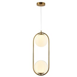 Lampadario a sospensione forma ovale bronzo con due sfere opache con attacco G9A33 LT4718 UNIVERSO LAMPADARI A LED 33,82 €