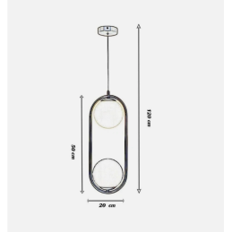 Lampadario a sospensione forma ovale bronzo con due sfere opache con attacco G9A33 LT4718 UNIVERSO LAMPADARI A LED 33,82 €
