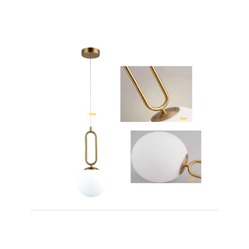 Lampadario a sospensione forma ovale in bronzo con sfera in vetro attacco G9 A96 LT4719 UNIVERSO LAMPADARI A LED 23,06 €