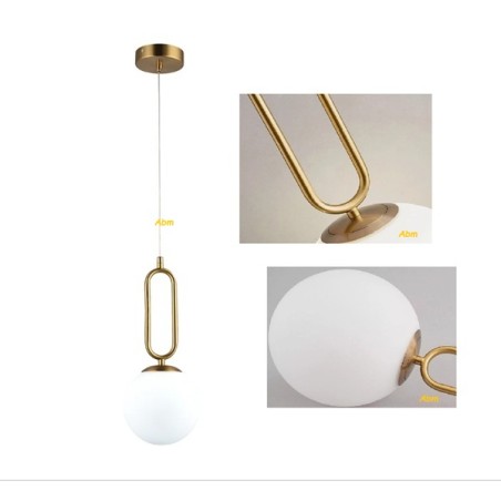 Lampadario a sospensione forma ovale in bronzo con sfera in vetro attacco G9 A96 LT4719 UNIVERSO LAMPADARI A LED 23,06 €