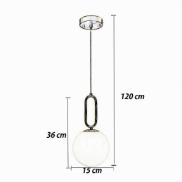 Lampadario a sospensione forma ovale in bronzo con sfera in vetro attacco G9 A96 LT4719 UNIVERSO LAMPADARI A LED 23,06 €