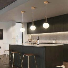 Lampadario a sospensione forma ovale in bronzo con sfera in vetro attacco G9 A96 LT4719 UNIVERSO LAMPADARI A LED 23,06 €