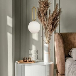 Lampadario a sospensione forma ovale in bronzo con sfera in vetro attacco G9 A96 LT4719 UNIVERSO LAMPADARI A LED 23,06 €
