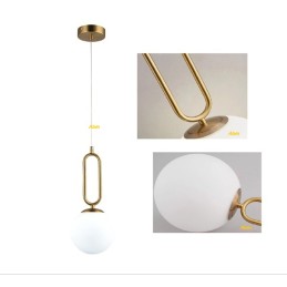 Lampadario a sospensione forma ovale in bronzo con sfera in vetro attacco G9 A96 LT4719 UNIVERSO LAMPADARI A LED 23,06 €
