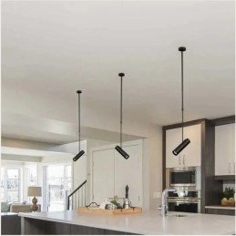 Lampadario pendente a cilindro con asta regolabile per lampadine GU10 nero 209-N LT4766 UNIVERSO LAMPADARI A LED 15,37 €
