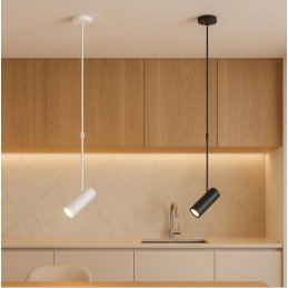 Lampadario pendente a cilindro con asta regolabile per lampadine GU10 nero 209-N LT4766 UNIVERSO LAMPADARI A LED 15,37 €