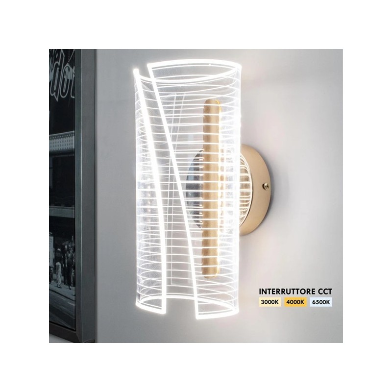 Applique led 6W a parete tre tonalità CCT-Switch 6000-4000-3000K AQ32-3C LT4815 UNIVERSO PER USO INTERNO IP20/ IP33 18,45 €