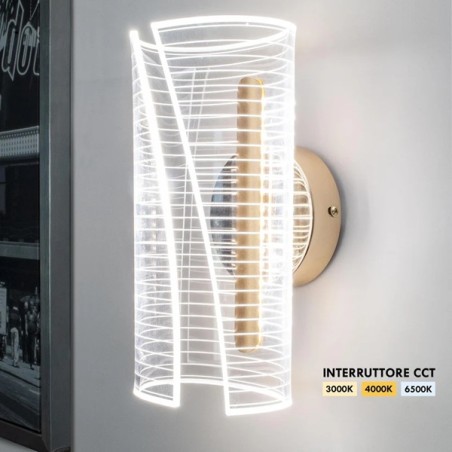 Applique led 6W a parete tre tonalità CCT-Switch 6000-4000-3000K AQ32-3C LT4815 UNIVERSO PER USO INTERNO IP20/ IP33 18,45 €