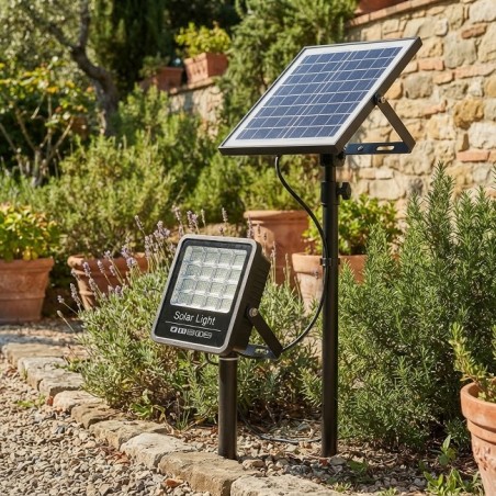 Faretto Solare LED 300W con Pannello Solare e Telecomando Luce 3 in 1 3000-4000-6500K IP65, 3300 Lumen RY-300W-3C LT4879 UNIV...